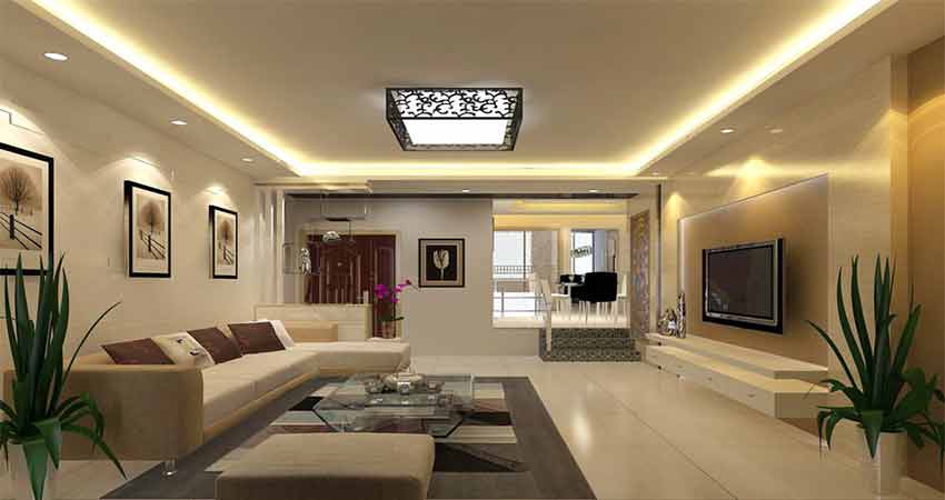 Đèn LED dây RGBWW thông minh lắp đặt tại phòng khách