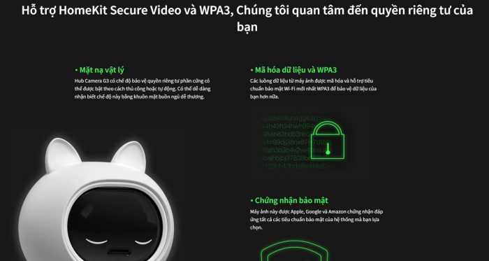 bảo mật trên Camera Aqara G3